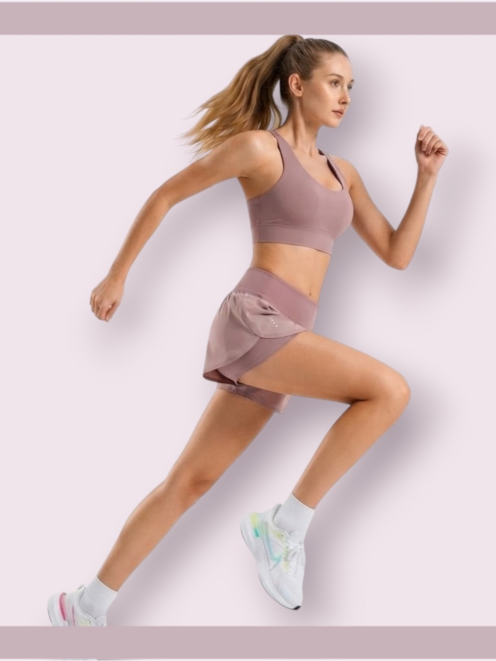Soothfeel E Pink 2-in-1 Running Shorts